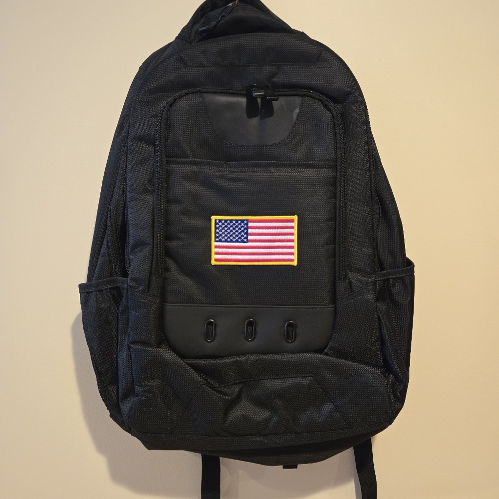 Black Basecamp Backpack, Expandable, Nylon, Outdoor Adventure, or Laptop